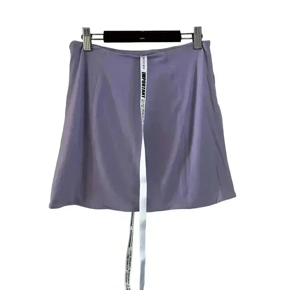 NWT Mistress Rocks Los Angeles Mini Skirt Lavender Size Zip Noble Lilac Small